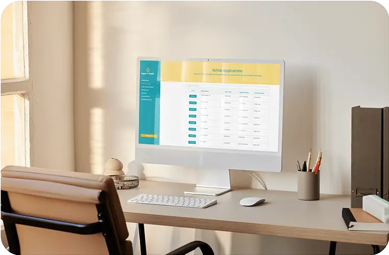 The Super for Health practice portal open on a computer