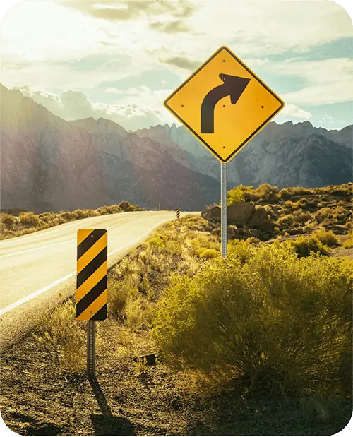 A signpost on a country road